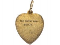 Silver & Blue Enamel Heart Shaped Pendant by Aksel Holmsen