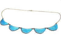 Silver & Blue Enamel Necklace by Elvic & Co