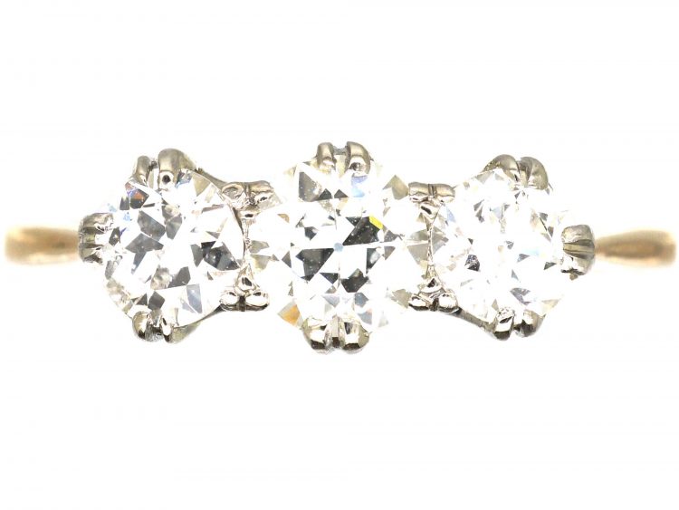 18ct Gold & Platinum, Three Stone Diamond Ring