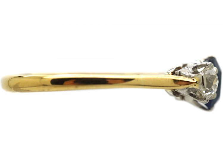18ct Gold, Sapphire & Diamond Three Stone Ring