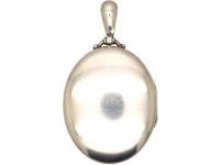 Victorian Silver & Two Colour Gold Overlay Locket with Flower Motif