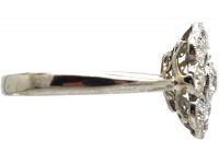 Edwardian 18ct White Gold, Diamond Oval Cluster Ring