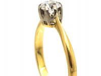 18ct Gold & Platinum, Diamond Solitaire Ring
