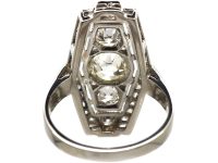Art Deco 18ct White Gold & Platinum, Diamond Geometric Ring