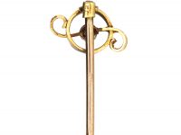 Art Deco 15ct Gold & Diamond Tie Pin