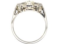 Art Deco 18ct White Gold & Platinum, Diamond Geometric Ring