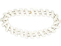 Mid 20th Century Silver & White Enamel Slanting Collar by JB Balruud