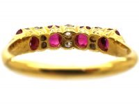 Edwardian 18ct Gold, Four Stone Ruby & Diamond Ring