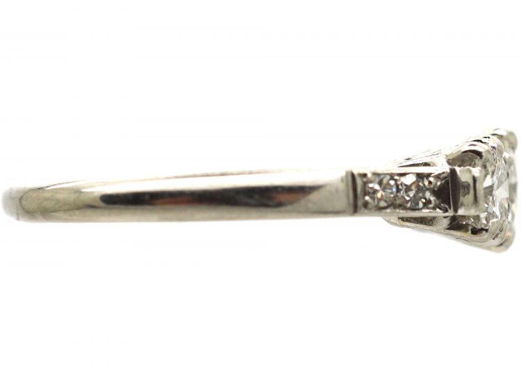 Art Deco Platinum, Three Stone Diamond Ring by Deakin & Francis