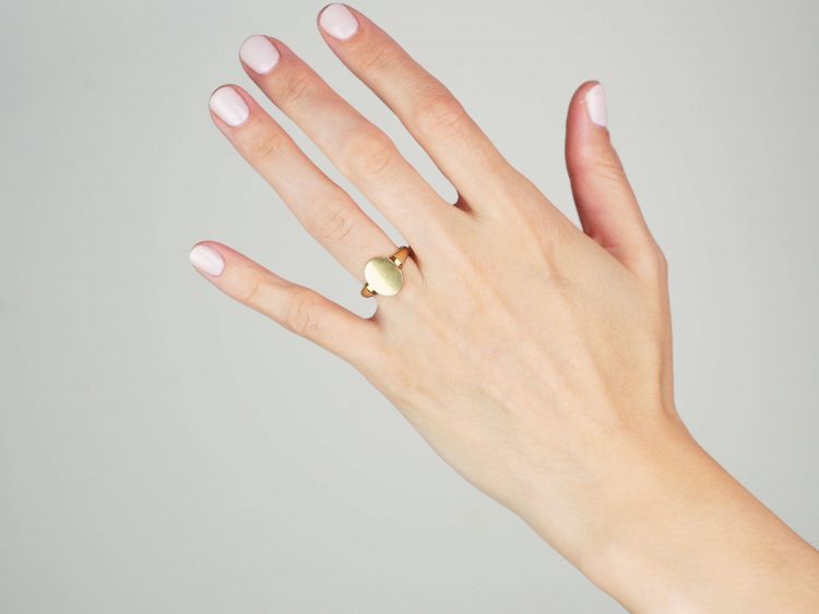 Edwardian 9ct Gold Signet Ring with Hinged Hidden Locket