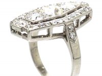 Art Deco 18ct White Gold & Platinum, Diamond Geometric Ring