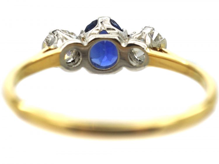 18ct Gold, Sapphire & Diamond Three Stone Ring
