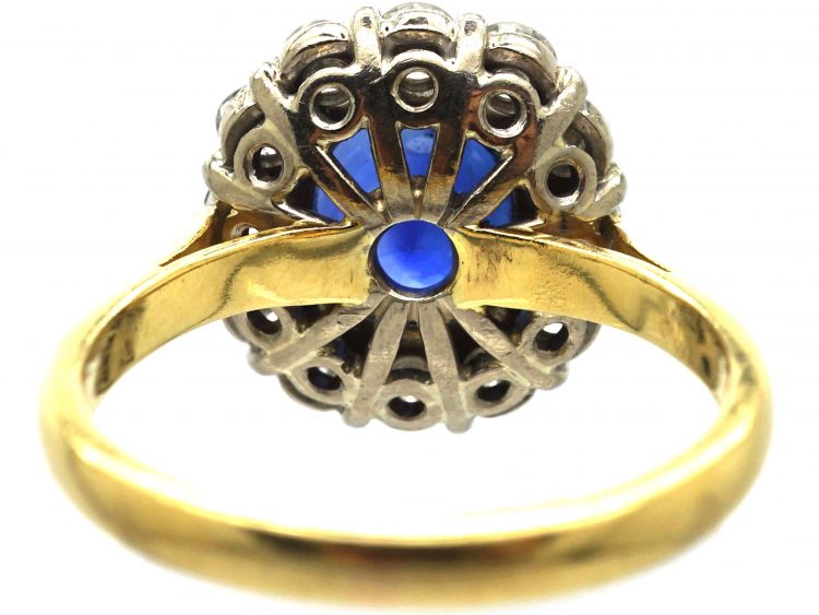18ct Gold, Sapphire & Diamond Cluster Ring by Deakin & Frances