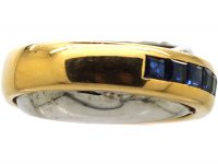 18ct Two Tone Gold and Sapphire Double Band Ring by Cartier