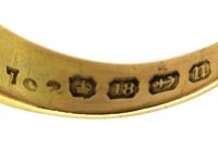 Victorian 18ct Gold, Three Stone Diamond Gypsy Ring