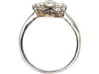Edwardian 18ct White Gold, Diamond Oval Cluster Ring