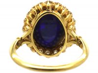 Edwardian 18ct Gold, Precious Black Opal & Diamond Cluster Ring
