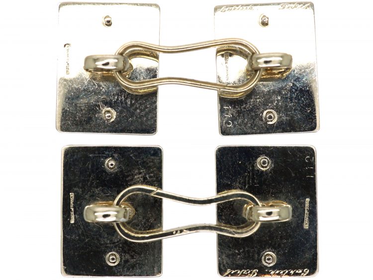 Cartier 18ct Rose & White Gold Royal Coronation Cufflinks 1953 in Original Case