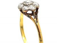 Edwardian 18ct Gold & Platinum, Diamond Daisy Cluster Ring