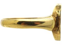 Edwardian 9ct Gold Signet Ring with Hinged Hidden Locket