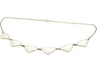 Mid 20th Century Silver & White Enamel Necklace by H C Ostrem