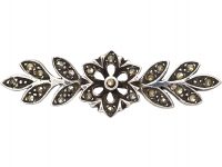 Silver & Marcasite Flower Brooch