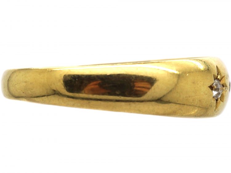 Victorian 18ct Gold Three Stone Diamond Gypsy Ring