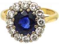 18ct Gold, Sapphire & Diamond Cluster Ring by Deakin & Frances