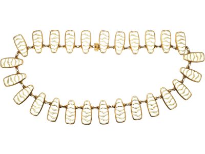 Silver & White Enamel Necklace by David Andersen