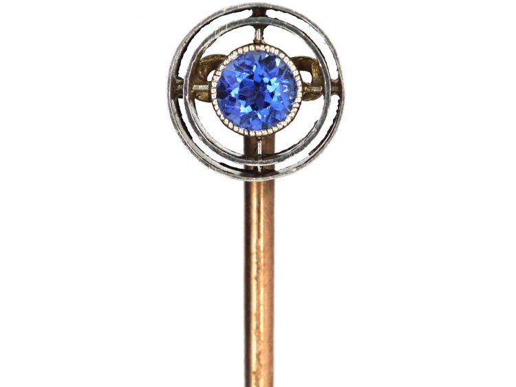 Art Deco Platinum & Sapphire Tie Pin