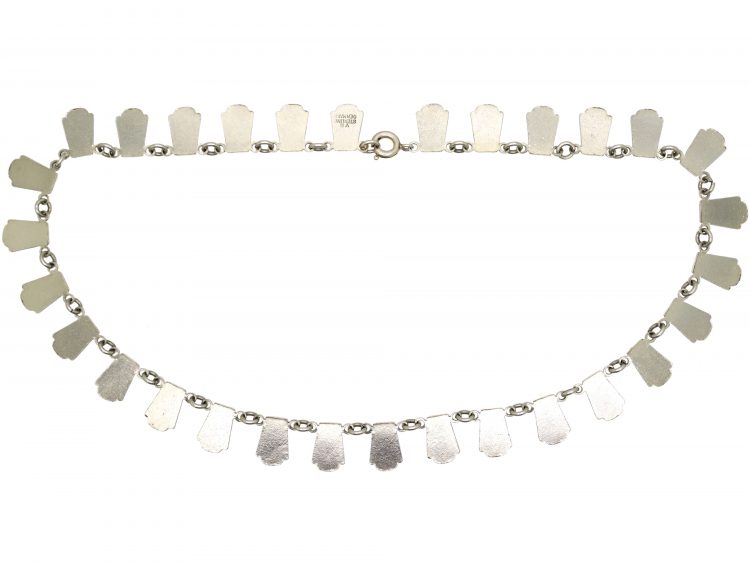 Silver & Blue Enamel Necklace by Volmer Bahner