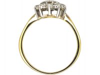 18ct Gold & Platinum, Diamond Daisy Cluster Ring