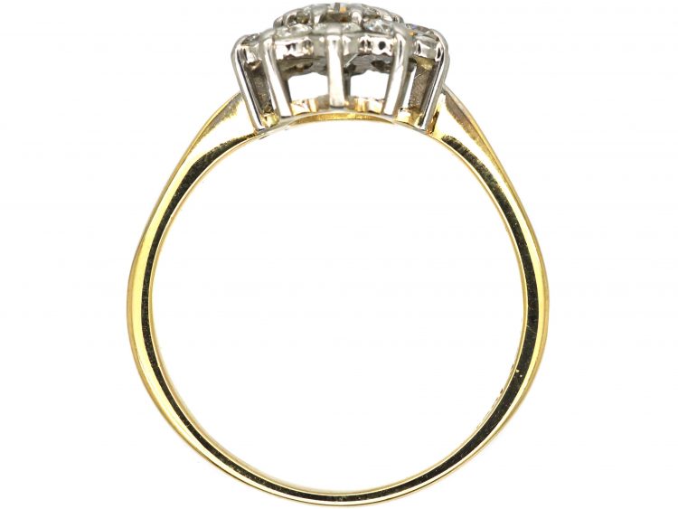 18ct Gold & Platinum, Diamond Daisy Cluster Ring