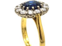 18ct Gold, Sapphire & Diamond Cluster Ring by Deakin & Frances