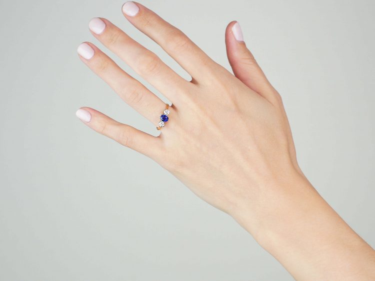 18ct Gold, Sapphire & Diamond Three Stone Ring