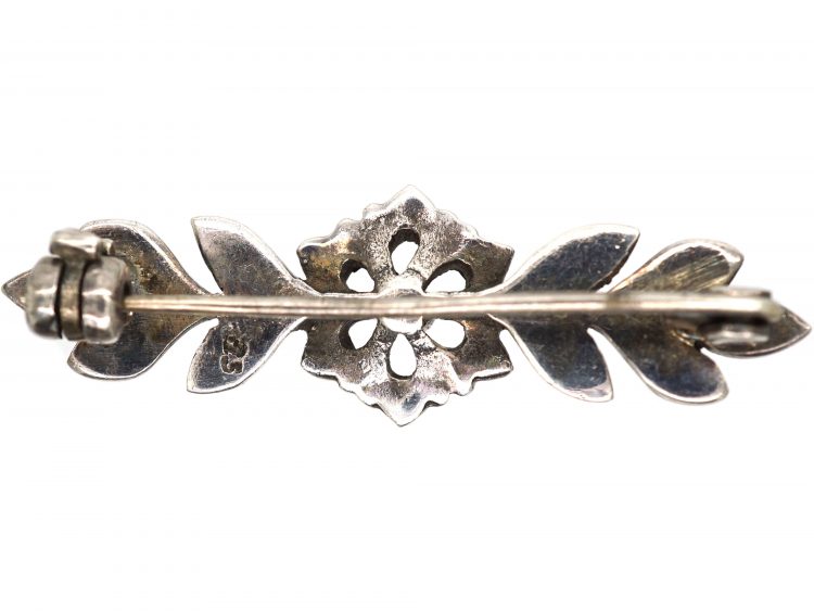 Silver & Marcasite Flower Brooch