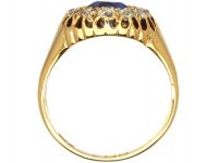 Edwardian 18ct Gold, Sapphire & Diamond Cluster Ring