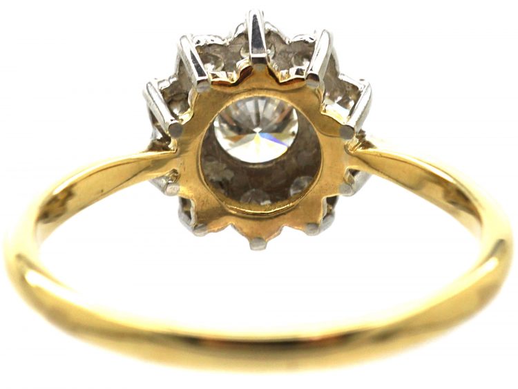 18ct Gold & Platinum, Diamond Daisy Cluster Ring
