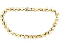 Mid 20th Century Gilded Silver & Black & White Enamel Necklace by Willy Winnaes for David Andersen