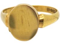 Edwardian 9ct Gold Signet Ring with Hinged Hidden Locket
