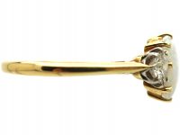 Early 20th Century 18ct Gold & Platinum, Three Stone Opal & Diamond Ring
