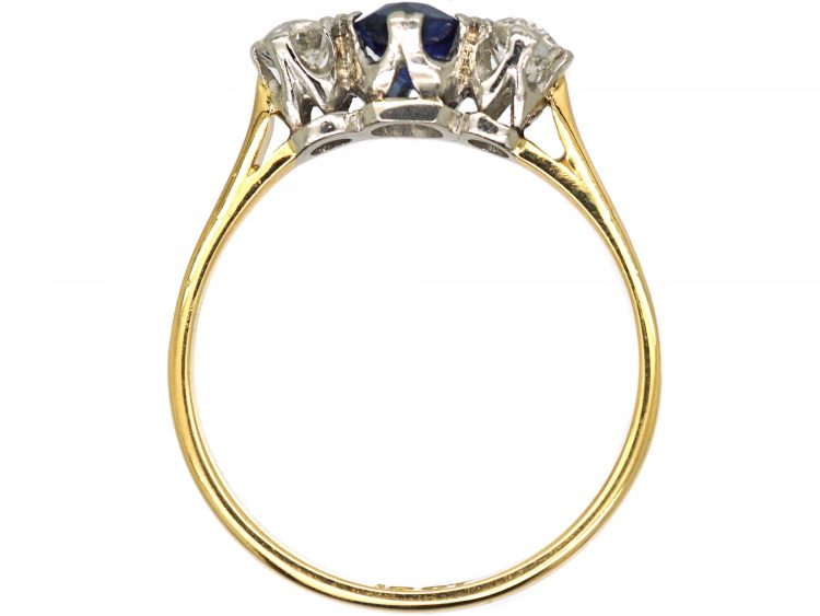 18ct Gold, Sapphire & Diamond Three Stone Ring