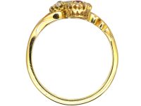 Edwardian 18ct Gold Ruby & Diamond Double Daisy Cluster Ring