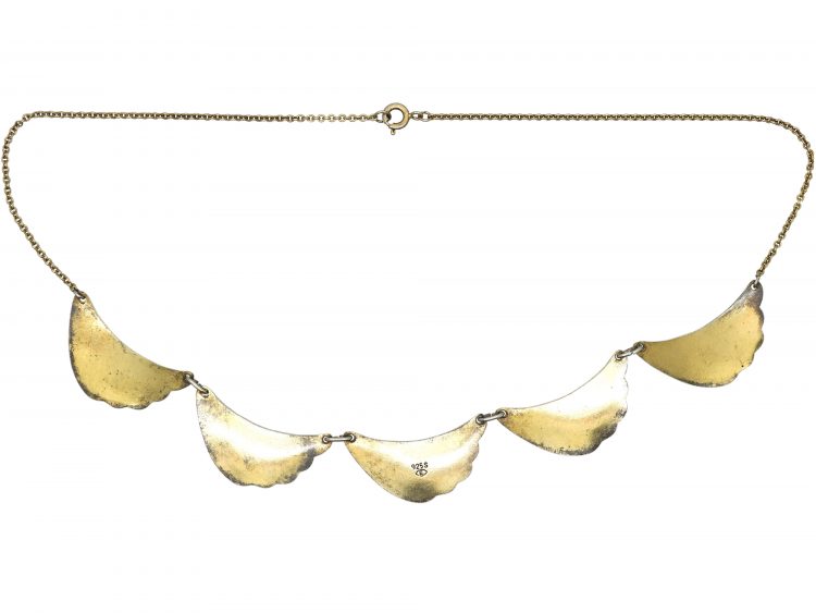Silver & Blue Enamel Necklace by Elvic & Co