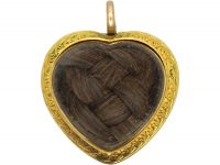 Regency 15ct Gold Heart Pendant set with Garnet Flower Cluster with Locket on Reverse