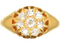 Edwardian 18ct Gold Diamond Cluster Ring