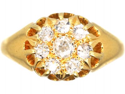 Edwardian 18ct Gold Diamond Cluster Ring