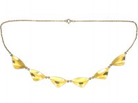 Mid 20th Century Silver & White Enamel Necklace by H C Ostrem