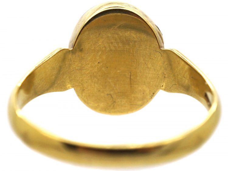 Edwardian 9ct Gold Signet Ring with Hinged Hidden Locket