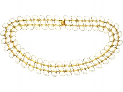 Mid 20th Century Silver & White Enamel Three Row Collar By JB Balruud